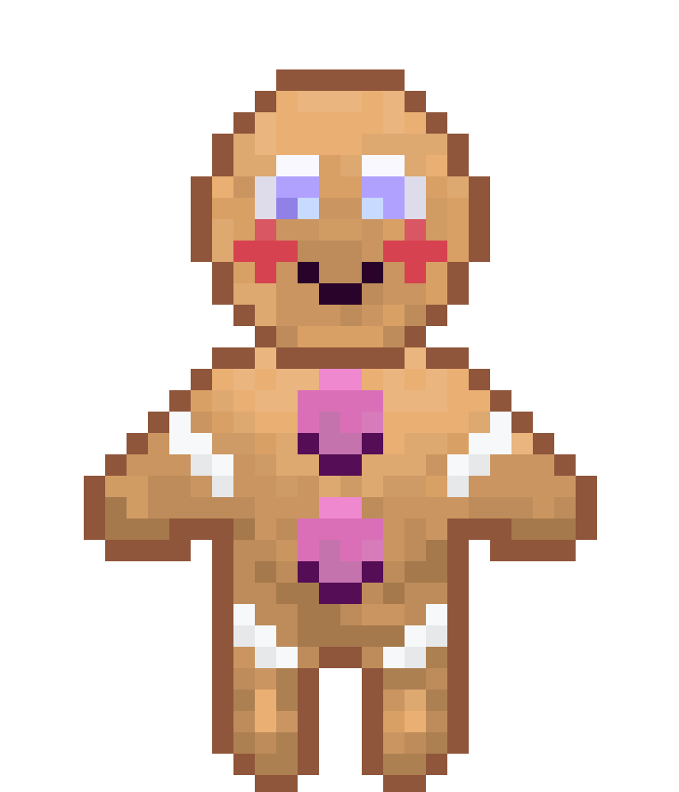 2D character sprite of a Gingerbread man