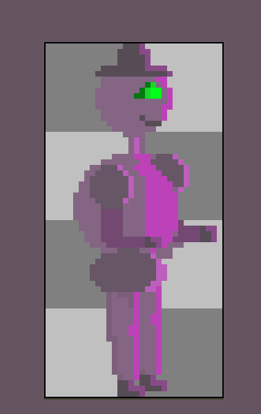 2D character sprite of a purple robot